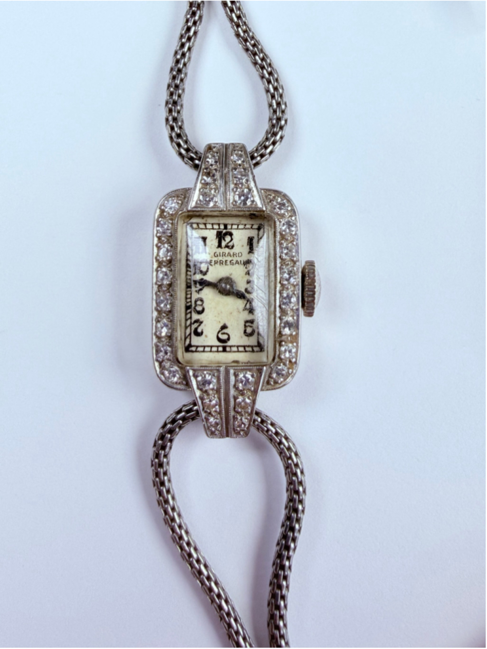 Girard Perregaux Art Deco Diamond Platinum Ladies Vintage Antique Cocktail Watch